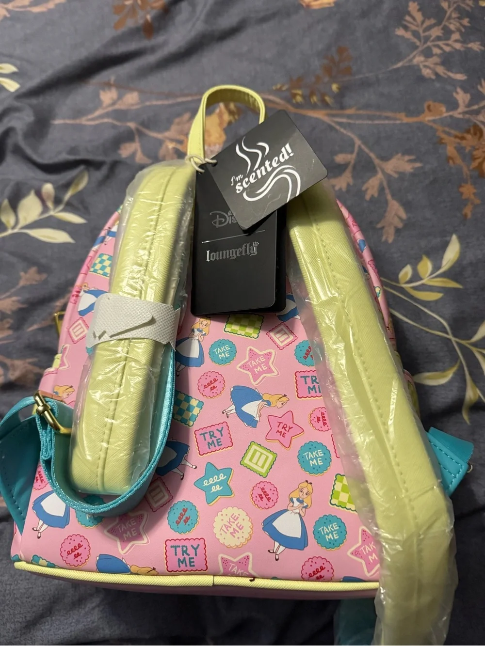 Loungefly Alice Mini Backpack - Pastel Yellow, Turquoise & Pink